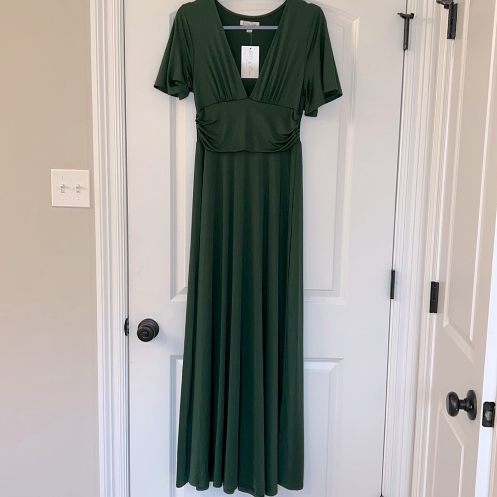 Dark green maxi dress NWT